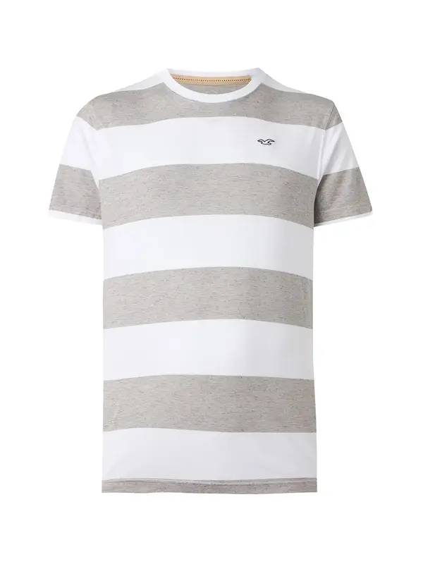 HOLLISTER HOLLISTER Majica  pegasto siva / bela