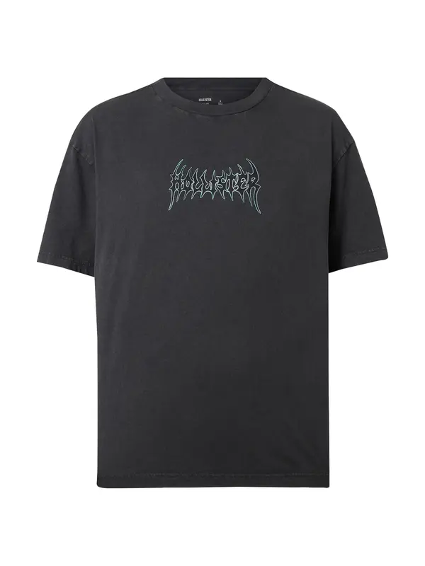 HOLLISTER HOLLISTER Majica  svetlo modra / črna
