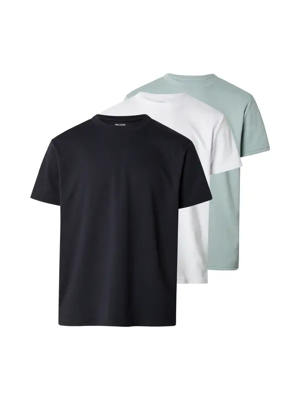 HOLLISTER HOLLISTER Majica  svetlo siva / črna / bela