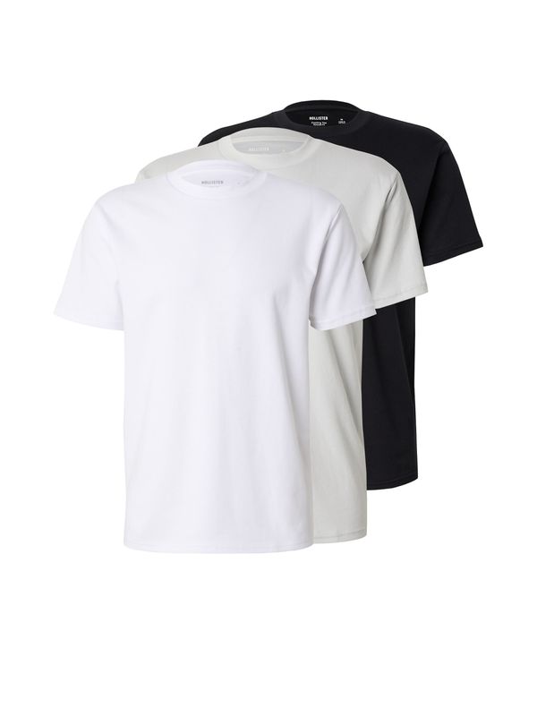 HOLLISTER HOLLISTER Majica  svetlo siva / črna / bela