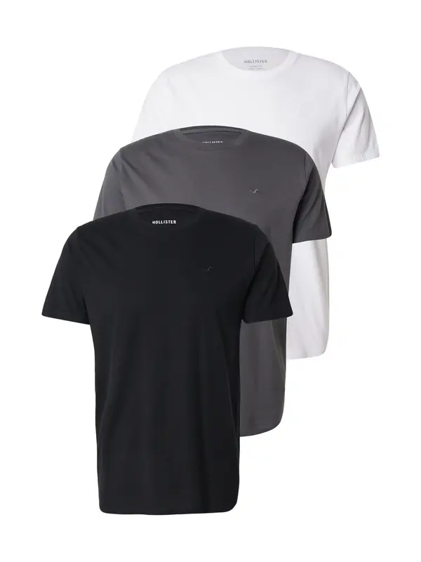 HOLLISTER HOLLISTER Majica  temno siva / črna / bela