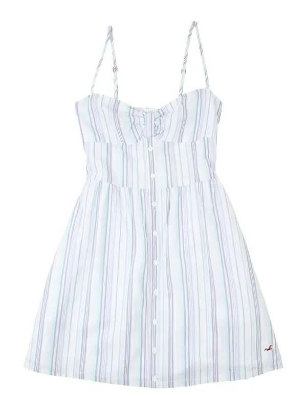 HOLLISTER HOLLISTER Poletna obleka  svetlo modra / temno modra / bela