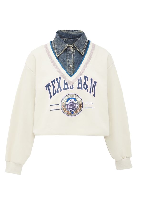 HOMEBASE HOMEBASE Majica  bež / moder denim / mešane barve