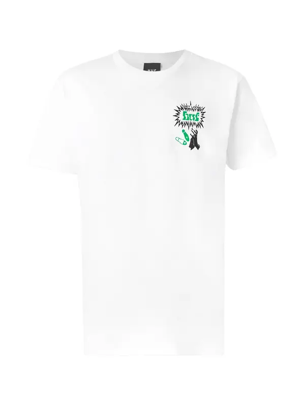 HUF HUF Majica 'Everybody Get Loose'  neonsko zelena / črna / bela