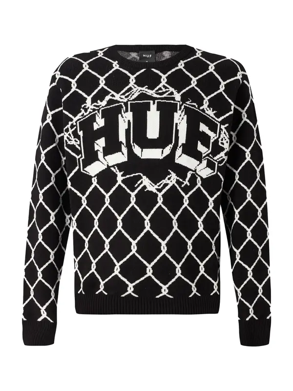 HUF HUF Pulover 'Breakthrough'  črna / bela