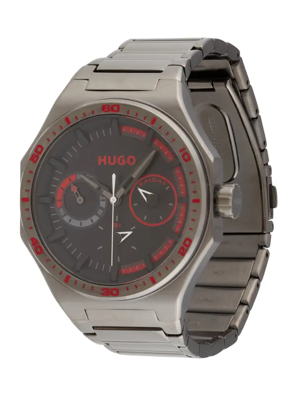 HUGO HUGO Analogna ura 'GRAIL'  bazaltno siva / črna