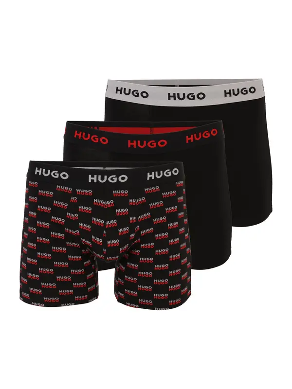 HUGO HUGO Boksarice  siva / črna / bela
