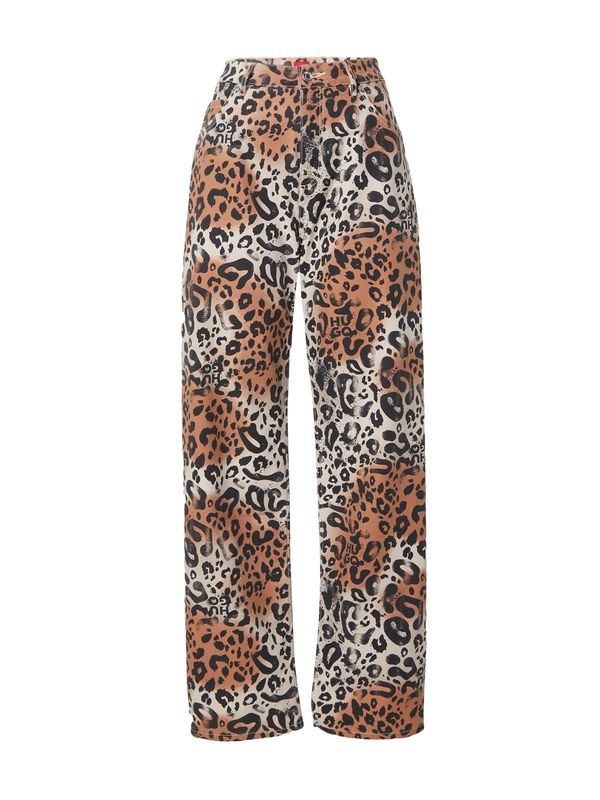 HUGO HUGO Hlače 'Hisanna-1-W'  kremna / rjava / črna