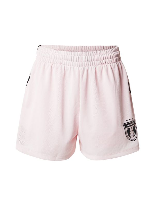 HUGO HUGO Hlače 'Nila'  pastelno roza / črna