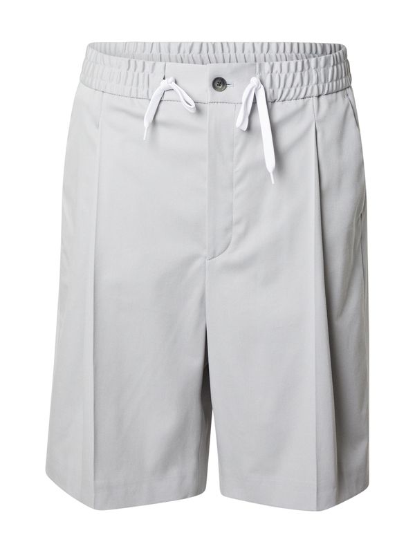 HUGO HUGO Hlače z naborki 'Fionn'  svetlo siva