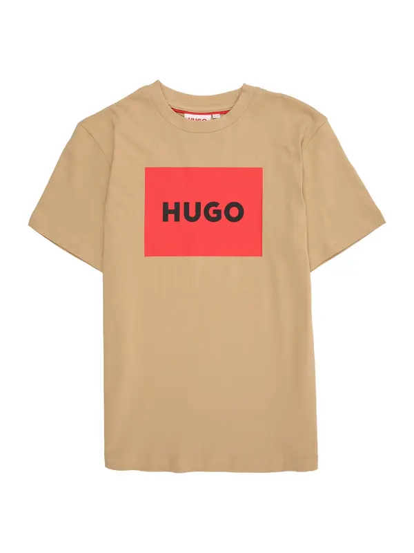 HUGO HUGO Majica  bež / rdeča / črna