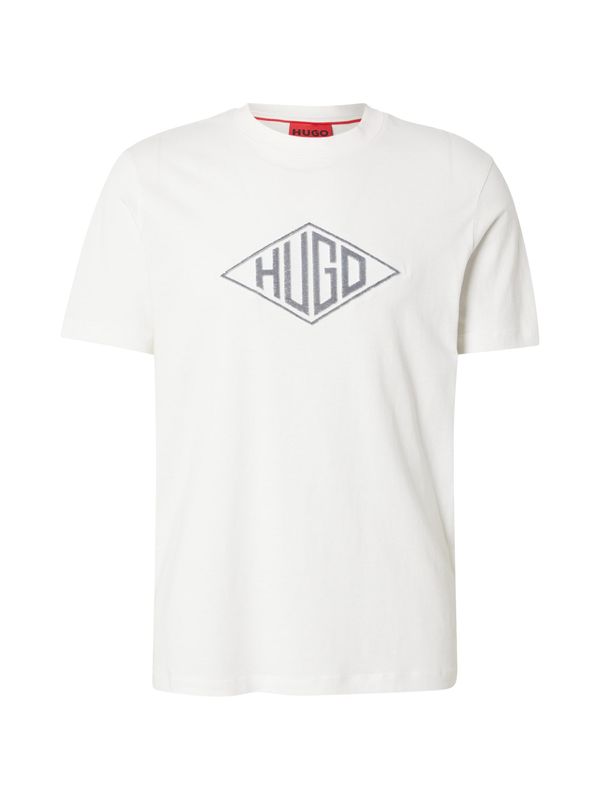 HUGO HUGO Majica 'Dalendi'  siva / bela