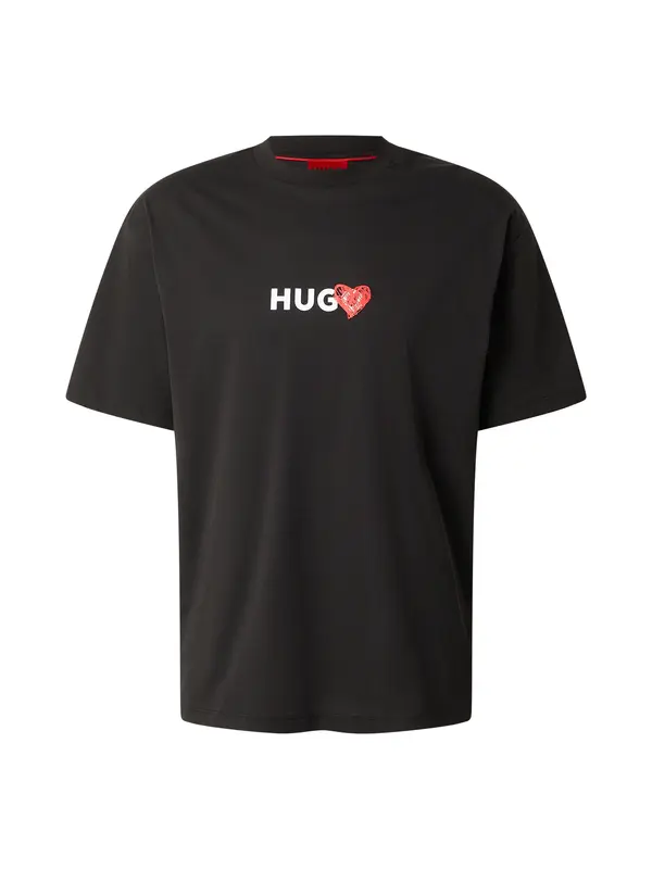 HUGO HUGO Majica 'Dewdam'  rdeča / črna / bela