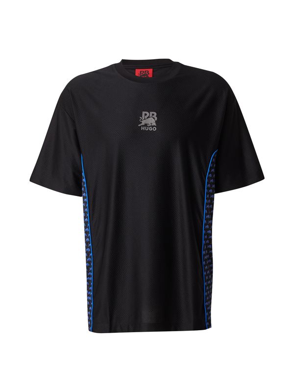 HUGO HUGO Majica 'Dinokey_RB'  azur / temno siva / črna