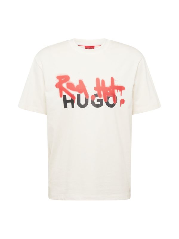 HUGO HUGO Majica 'Dinricko'  rdeča / črna / bela