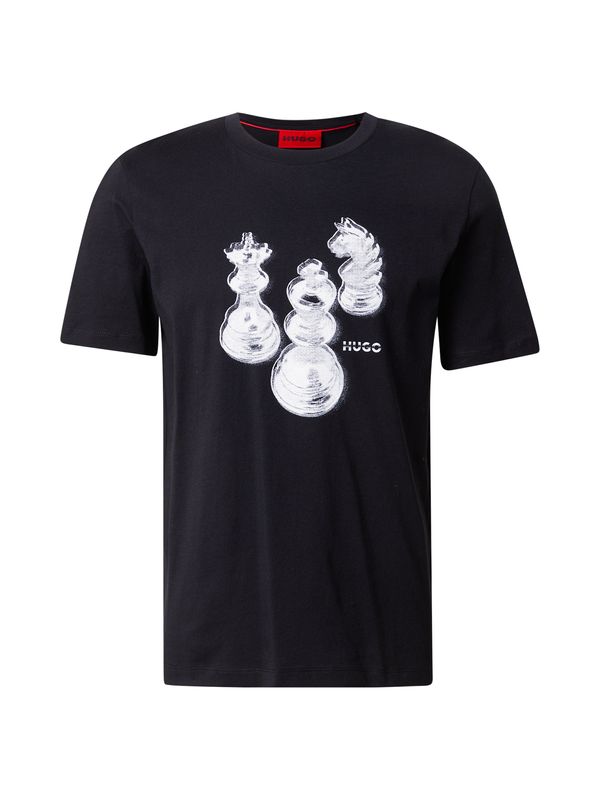 HUGO HUGO Majica 'Dischach'  črna / bela