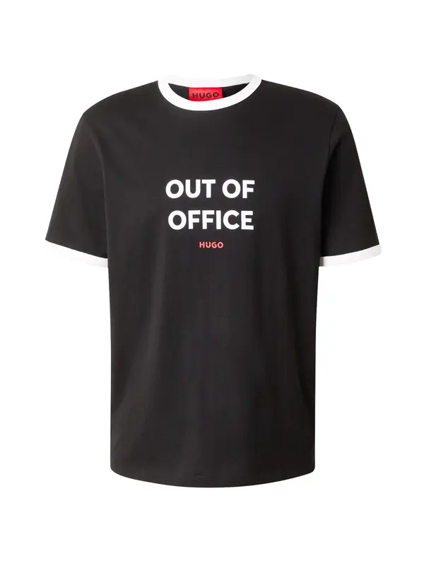 HUGO HUGO Majica 'Doffice'  krvavo rdeča / črna / bela