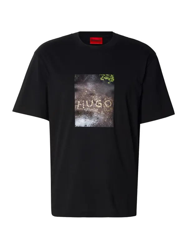 HUGO HUGO Majica 'Doreston'  modra / rjava / zelena / črna