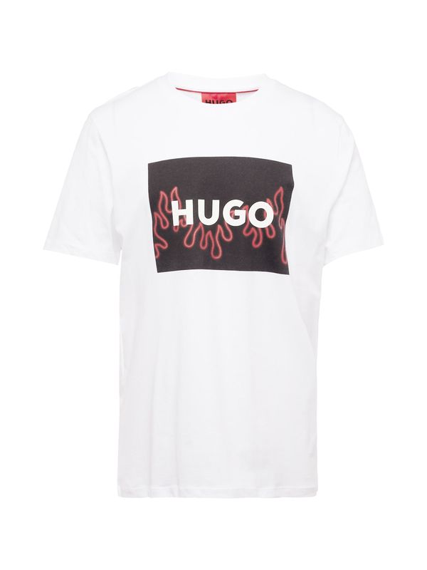HUGO HUGO Majica 'Dulive'  krvavo rdeča / črna / bela