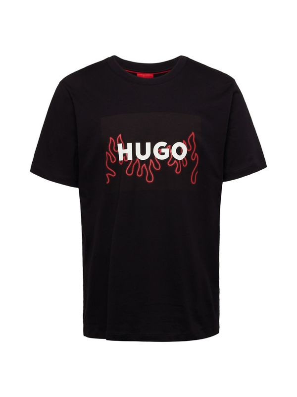 HUGO HUGO Majica 'Dulive'  rdeča / črna / bela