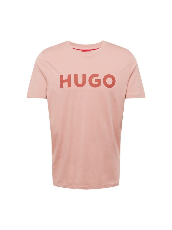 HUGO HUGO Majica 'Dulivio'  neonsko oranžna / pastelno rdeča