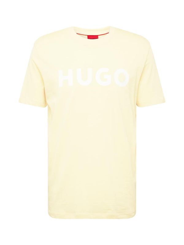 HUGO HUGO Majica 'Dulivio'  pastelno rumena / bela