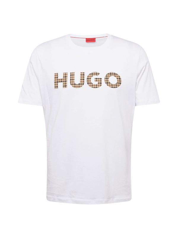 HUGO HUGO Majica 'Dulivio_U243'  bež / pesek / črna / bela