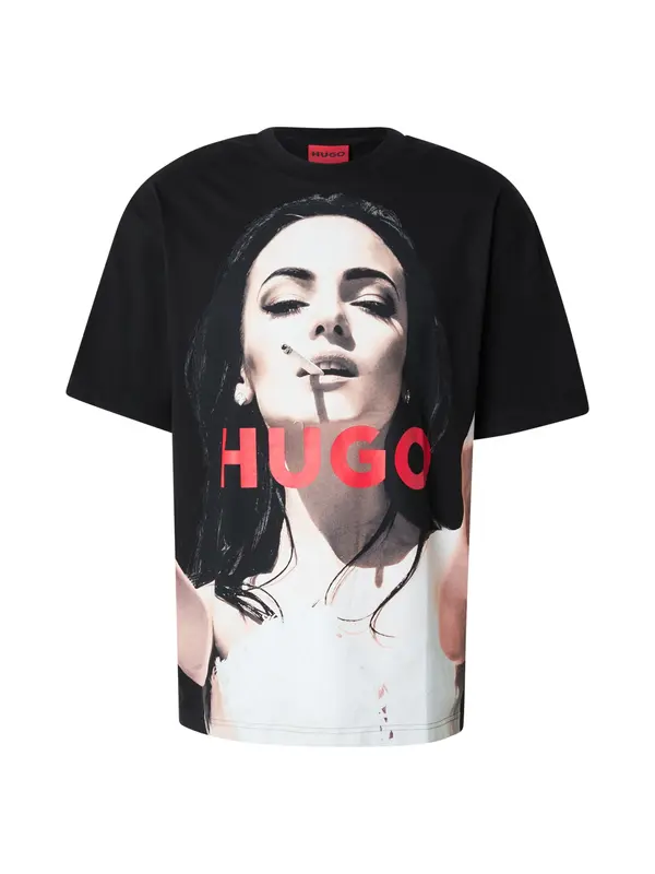 HUGO HUGO Majica 'Duwedie'  kremna / rdeča / črna