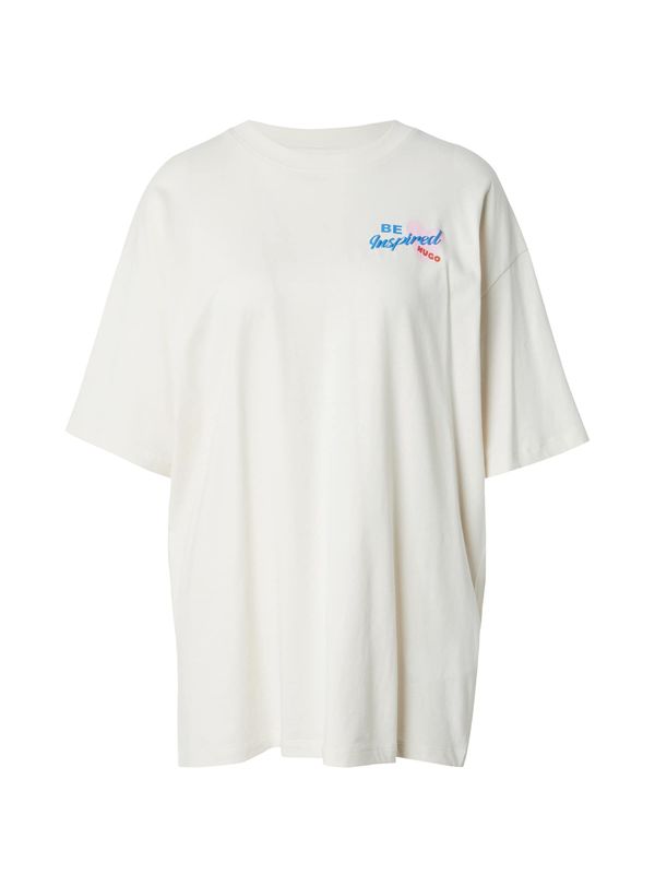 HUGO HUGO Majica  modra / temno oranžna / eozin / bela