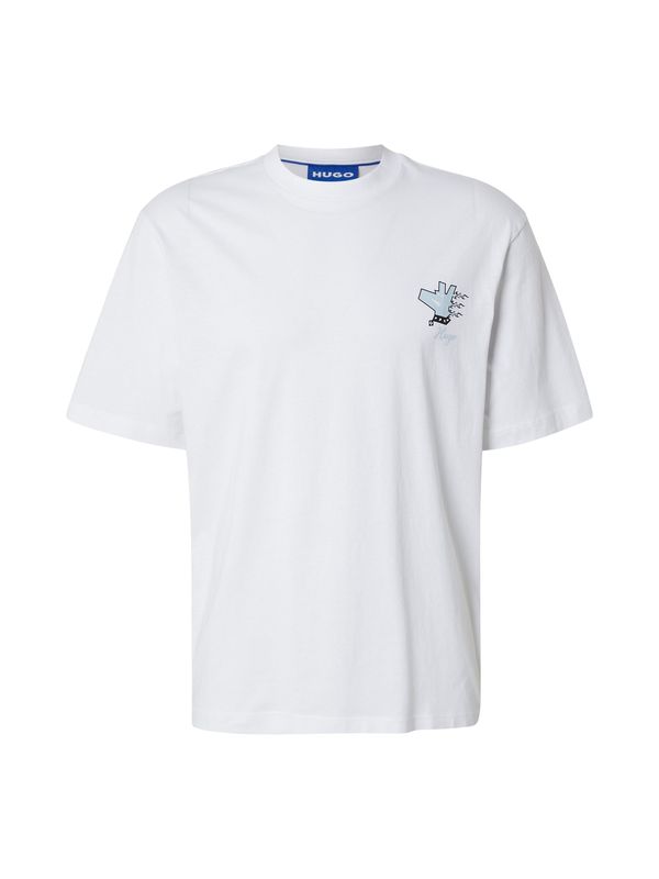 HUGO HUGO Majica 'Nagulop'  pastelno modra / črna / bela