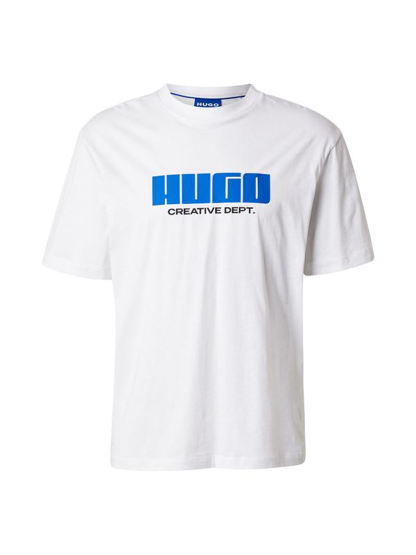 HUGO HUGO Majica 'Newromi'  azur / črna / bela