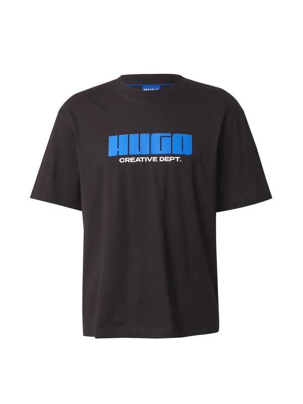 HUGO HUGO Majica 'Newromi'  neonsko modra / črna / bela