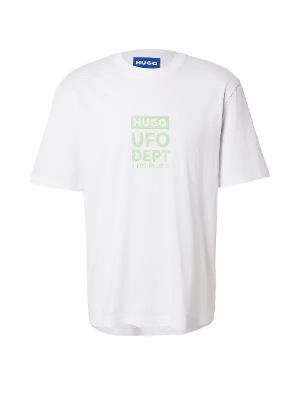 HUGO HUGO Majica 'Nufotee'  svetlo zelena / bela