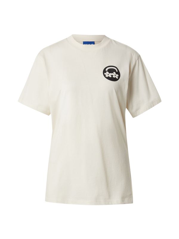 HUGO HUGO Majica  oranžna / črna / bela