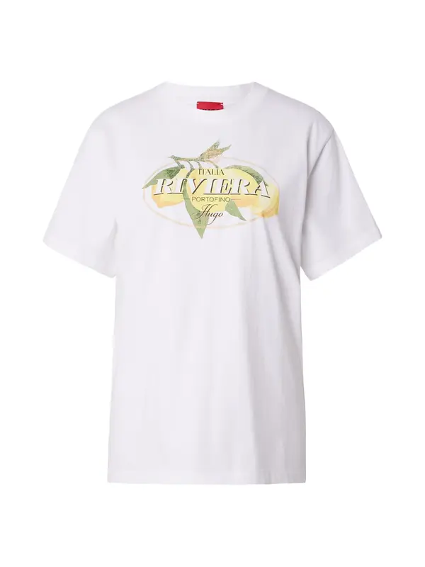 HUGO HUGO Majica 'Vintage'  apno / travnato zelena / bela