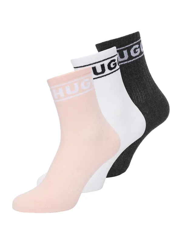 HUGO HUGO Nogavice  puder / črna / bela