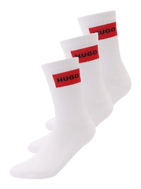 HUGO HUGO Nogavice  rubin rdeča / črna / bela