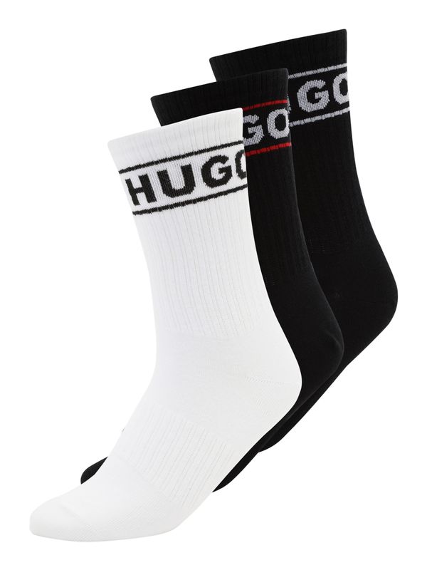 HUGO HUGO Nogavice  siva / rdeča / črna / bela