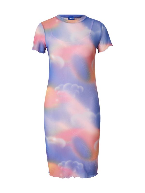 HUGO HUGO Obleka 'Nastaja'  modra / oranžna / svetlo roza / bela