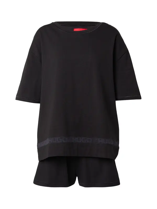 HUGO HUGO Pižama 'MESH LOGO SHORT-SET'  črna