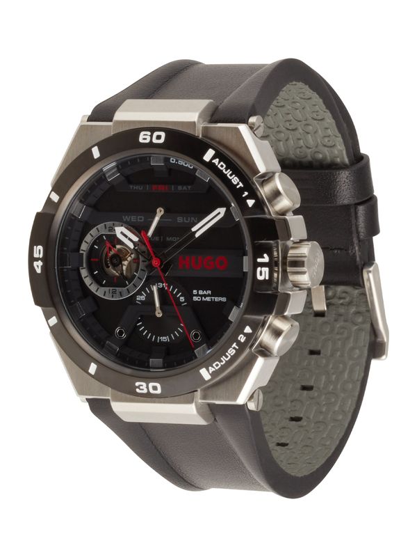 HUGO Red HUGO Red Analogna ura 'Wild'  rdeča / črna / srebrna / bela