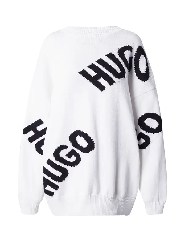 HUGO HUGO Širok pulover 'Slaria'  črna / off-bela
