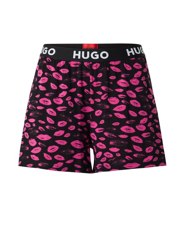 HUGO HUGO Spodnji del pižame  roza / črna / bela