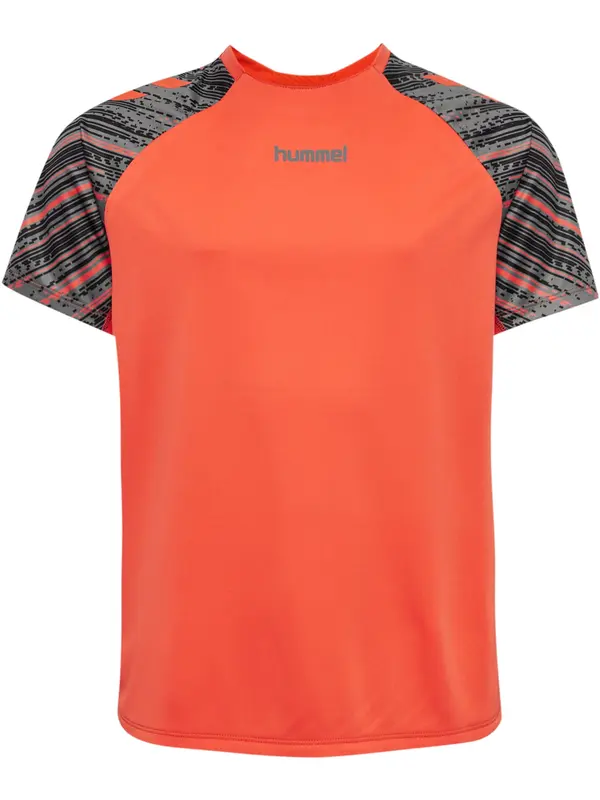 Hummel Hummel Funkcionalna majica  siva / neonsko oranžna / črna