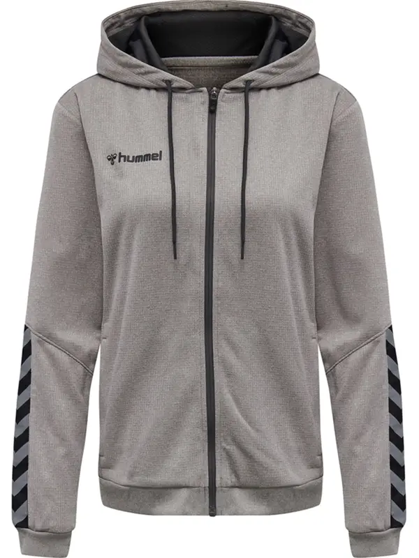 Hummel Hummel Športna jopa na zadrgo 'Authentic'  pegasto siva / črna