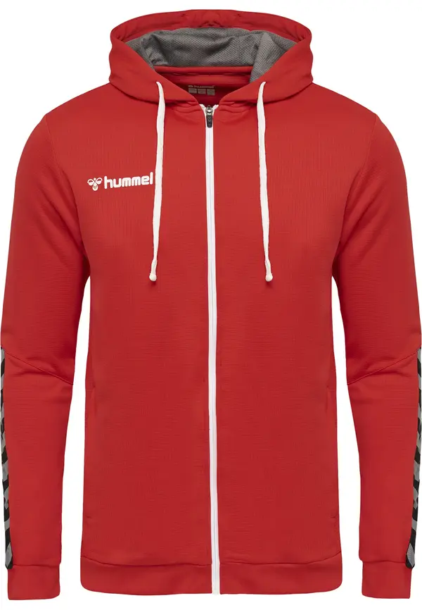 Hummel Hummel Športna jopa na zadrgo 'Authentic'  srebrno-siva / ognjeno rdeča / črna / bela