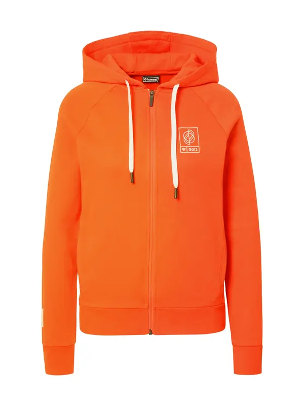 Hummel Hummel Športna jopa na zadrgo 'GG12'  oranžno rdeča / bela