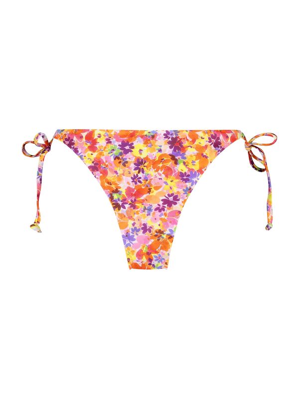 Hunkemöller Hunkemöller Bikini hlačke 'Tiki'  rumena / temno liila / oranžna / bela