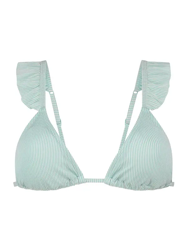Hunkemöller Hunkemöller Bikini zgornji del 'Fiji'  svetlo zelena / bela