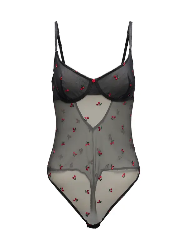 Hunkemöller Hunkemöller Bodi 'Chelsey'  zelena / rdeča / črna